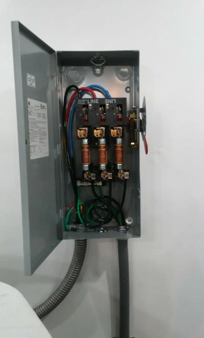 Three-phase disconnect switch installed for Electrical Wiring & Rewiring in Timberlane